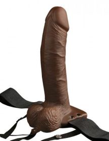 Fetish Fantasy 8 inches Hollow Strap On Remote Brown (SKU: TCN-PD3394-29)