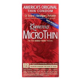 Mayer Laboratories Kimono Ultra Thin Lubricated Latex Condoms - 12 Pack (SKU: 787663)